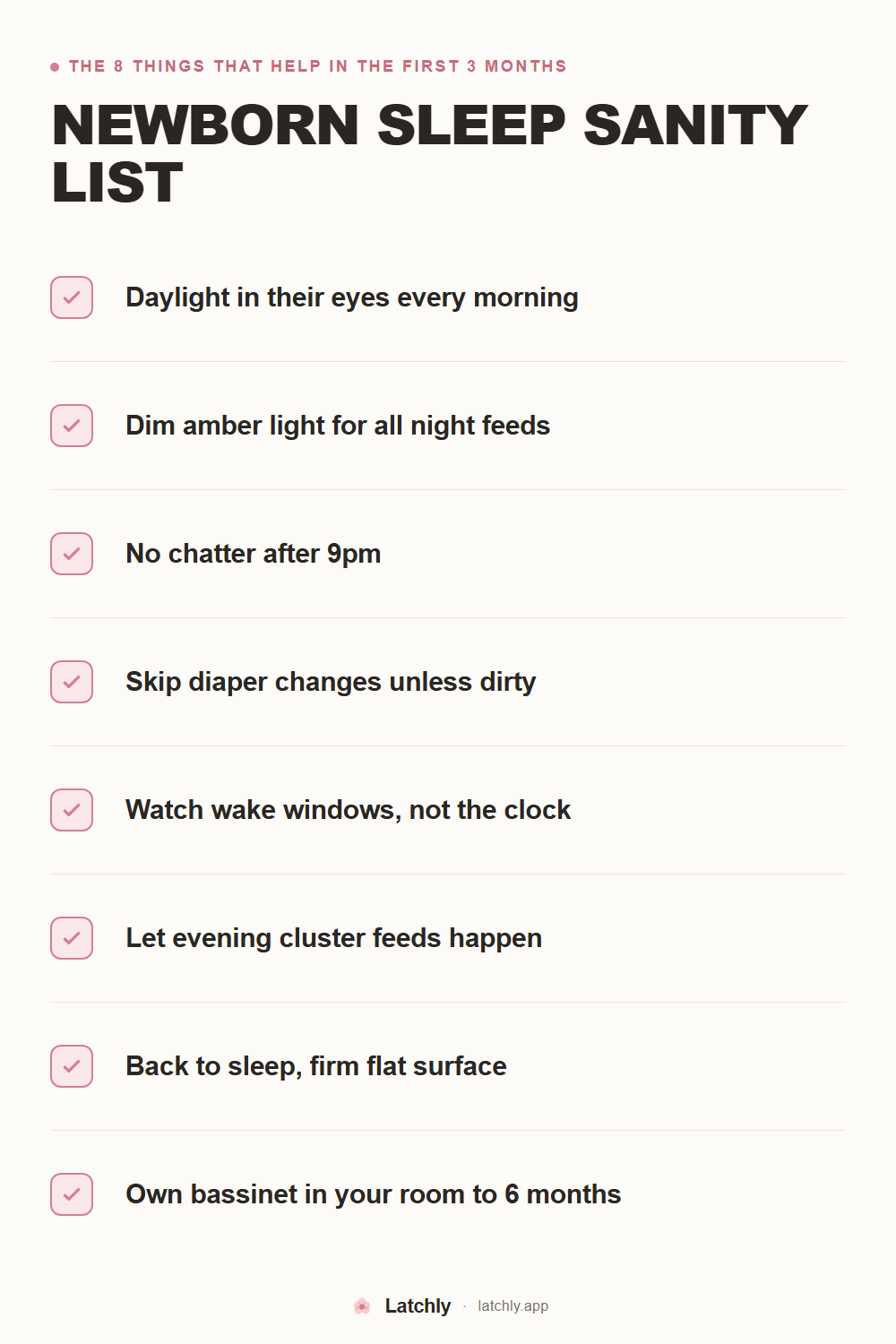 The Newborn Sleep Sanity List for the First 3 Months